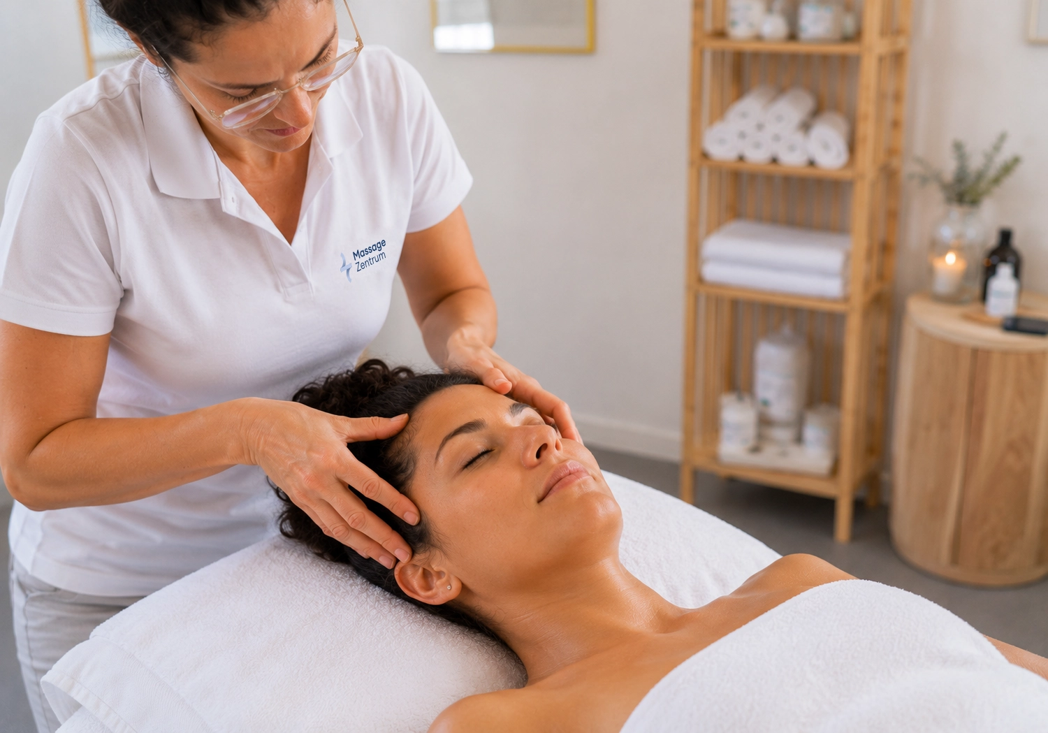 Behandlung bei Kopfschmerz aus Verspannung im Massage Zentrum für Ebikon